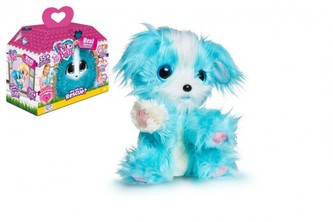 Zvířátko FUR BALLS plyš Touláček na bat. se zvukem pejsek/kočka modrý s doplňky v krab. 32x25x16cm