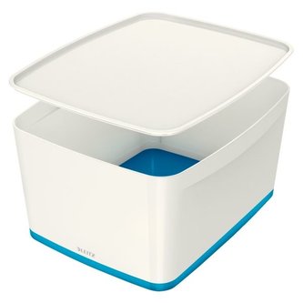 Úložná krabice s víkem Leitz MyBox, L bílá/modrá