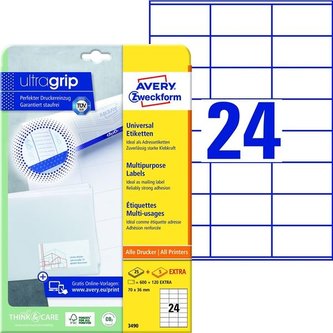Univerzální etikety, 70,0 x 36,0 mm, 720 ks