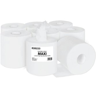 Pap. ručníky v roli Maxi 2vrstvé,bílý recykl,6rolí