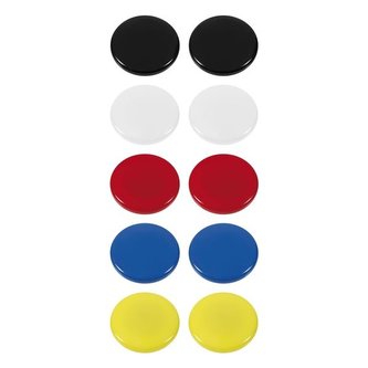 Sada magnetů - 30 mm, mix barev, 10 ks