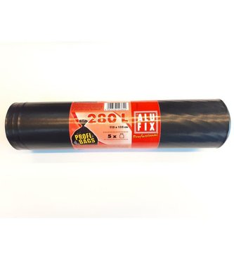 Alufix pytle na odpad silné 280 l 5 ks 60 µm 115 x 135 cm LDPE černé