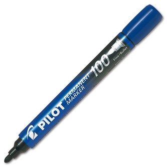 Permanentní popisovač Pilot 100, kulatý, modrý