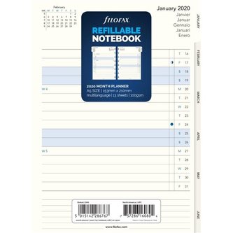 Plánovací kalendář do Filofax Notebook A5, měsíční