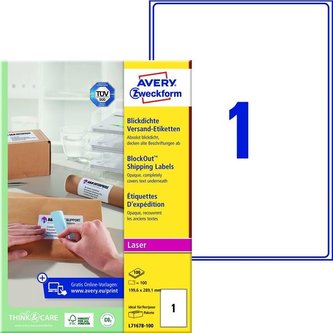 Etikety na balíky, 199,6 x 289,1 mm, 100 ks