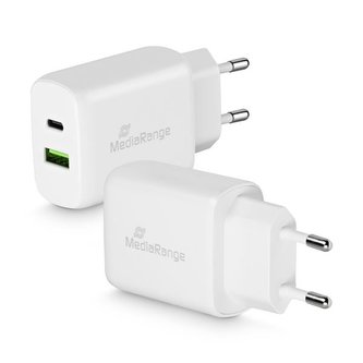 Nab.adaptér MediaRange-2 USB v.,USB-A,USB-C,bílý