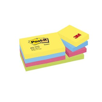 Bločky Post-it, 38 x 51 mm, energické barvy
