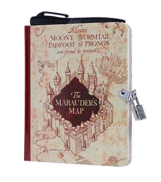Harry Potter: Marauder's Map Invisible Ink Lock & Key Diary [With Pens/Pencils]