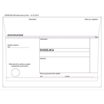 Dodejky B6 - bez pruhu, samolepicí, 100 ks