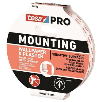 Montážní páska Tesa PRO, na tapety, 19 mm x 5 m