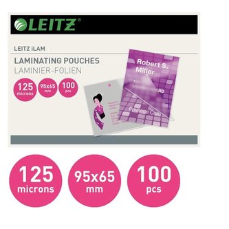 Laminovací kapsy Leitz 65x95mm, 125 mic, 100 ks