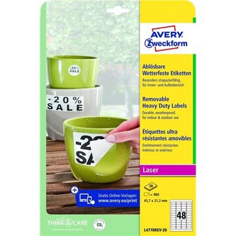 Vel.od.PE etik. snímatelné-bílé,45,7x21,2mm,960ks