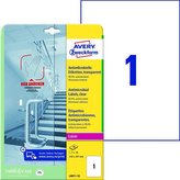 Antimikrob. etikety Avery Zw.,transp.,210 x 297mm