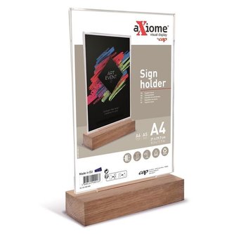 Prezentační T stojan CEP A4, dřevo/čirý