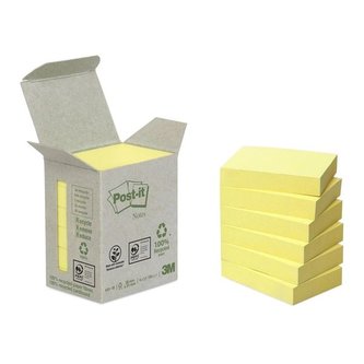 Recyklované bločky Post-it, 38 x 51 mm, žluté