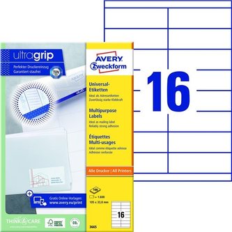 Univerzální etikety, 105,0 x 33,8 mm, 1600 ks