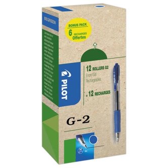 Gelový roller Pilot G2 07 Greenpack 12ks + náplně