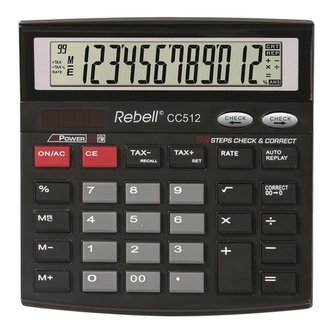 Stolní kalkulačka Rebell CC512 BX, 12-míst, černá