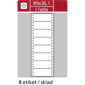 Tabelační jednořadé etikety, 89 x 36,1 mm, 4000 ks