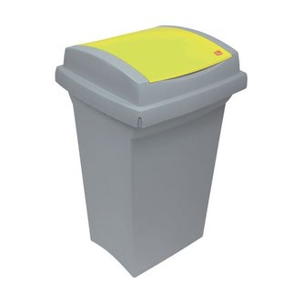 Odpadkový koš na tříděný odpad, žluté víko, 50 l Odpadkový koš na tříděný odpad, žluté víko, 50 l