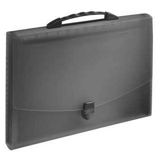 Aktovka s držadlem a 12 přihrádkami, Vivida černá, A4, plast, ESSELTE