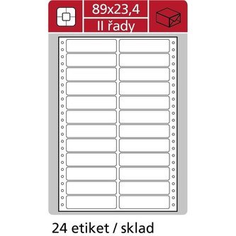Tabelační dvouřadé etikety, 89 x 23,4 mm, 12000 ks