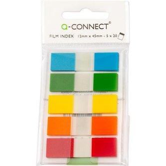 Záložky Q-Connect, plastové, 12,5x43 mm, 5 barev