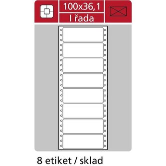 Tabelační jednořadé etikety, 100 x 36,1mm, 4000 ks