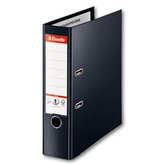 Pákový pořadač "Standard Plus", ochranné spodní kování, Vivida černá, 80 mm, A4, PP, ESSELTE