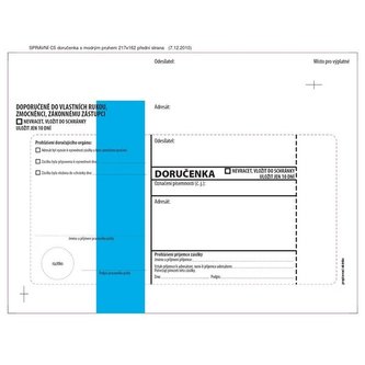 Doručenky C5-modrý pr.,správní ř.,krycí pás.,100ks