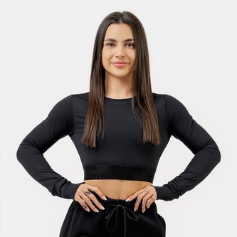 Dámské tričko Crop Intense Perform Black - NEBBIA - Velikost: S