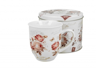 Porcelánový hrnek Secession 400 ml v plechové dóze