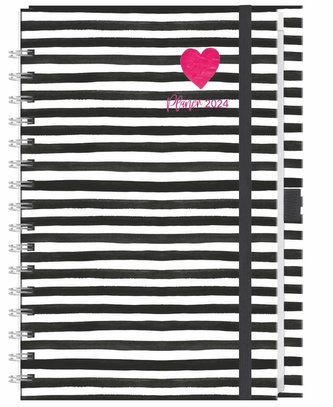 Familienplaner Buch A5 Streifen 2024