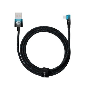 Baseus úhlový kabel USB - typ C 100W, 2 m, modrý
