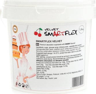 Smartflex Velvet Třešeň 1,4 kg (Potahovací a modelovací hmota na dorty)