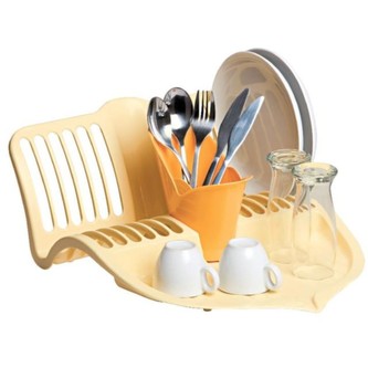 BAMA Plastový odkáváč na nádobí 35x44x15,5  cm, barva žlutá