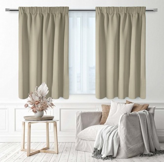 Dekorační závěs s řasící páskou zatemňující CUBA - BLACKOUT 140x160 cm světle béžová (cena za 1 kus) MyBestHome