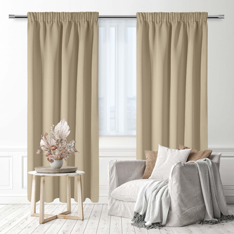 Dekorační závěs s řasící páskou zatemňující HAVANA - BLACKOUT 140x250 cm světle béžová (cena za 1 kus) MyBestHome