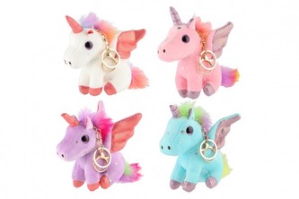 Přívěsek jednorožec s křídly plyš 6x12cm 1 KS