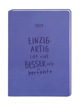 Terminplaner Lederlook 2024 Lila