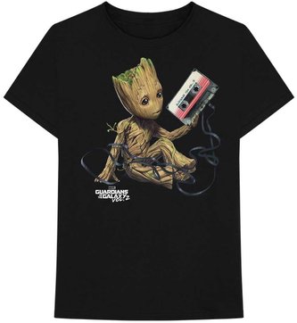 Pánské tričko Marvel|Guardians Of The Galaxy|Strážci galaxie: Groot With Tape (L) černá bavlna