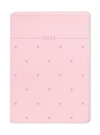 Terminplaner Lederlook 2024 Rosa