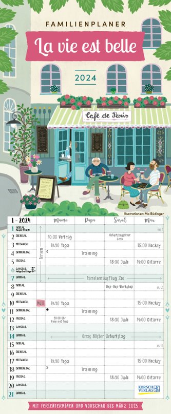 Familienplaner La vie est belle 2024