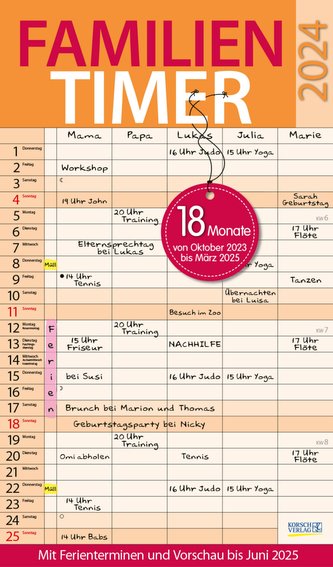 Familientimer 18 Monate 2024/2025