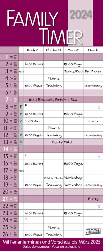 Family Timer Malve 2024