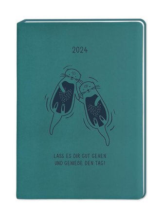 Terminplaner Lederlook 2024 Petrol