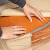 Úložný box-organizér na lůžkoviny a oblečení, tmavě šedá, 60x45x30 cm Mybesthome