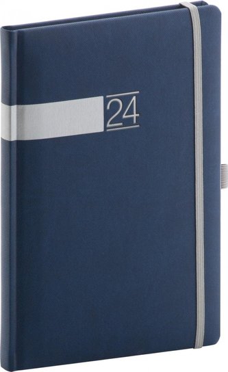Týdenní diář Twill 2024 modro-stříbrný