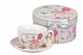 Porcelánový hrnek s podtalířkem Rosa 300 ml v dárkové krabičce