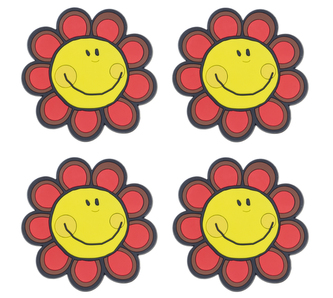 Podtácek sada 4 ks - slunečnice červená - 10x10 cm - 4ks